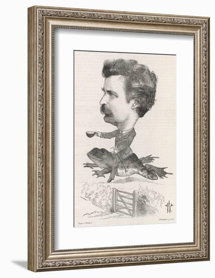 Mark Twain, Riding Frog-F Waddy-Framed Photographic Print