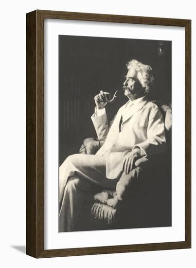 Mark Twain with Pipe-null-Framed Premium Giclee Print