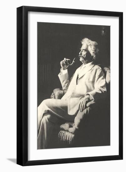 Mark Twain with Pipe-null-Framed Premium Giclee Print