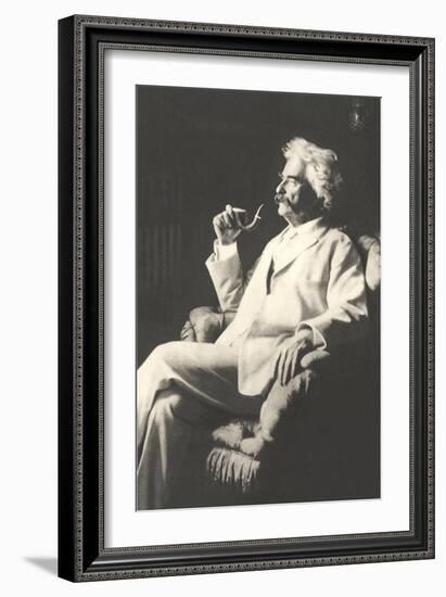 Mark Twain with Pipe-null-Framed Premium Giclee Print