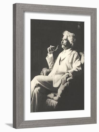 Mark Twain with Pipe-null-Framed Art Print