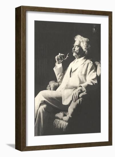 Mark Twain with Pipe-null-Framed Art Print