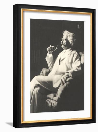 Mark Twain with Pipe-null-Framed Art Print