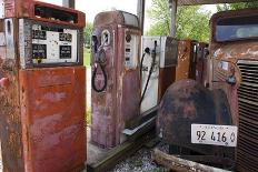 Rusty Gas Pumps And Car-Mark Williamson-Photographic Print
