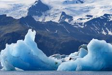 Iceland, floating glaciers form blue ice sculptures in Jokulsarlon, glacier lagoon.-Mark Williford-Photographic Print