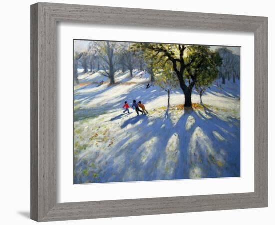 Markeaton Park, Early Snow-Andrew Macara-Framed Giclee Print