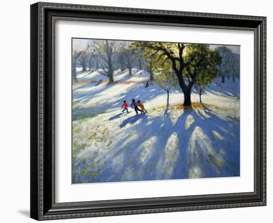 Markeaton Park, Early Snow-Andrew Macara-Framed Giclee Print