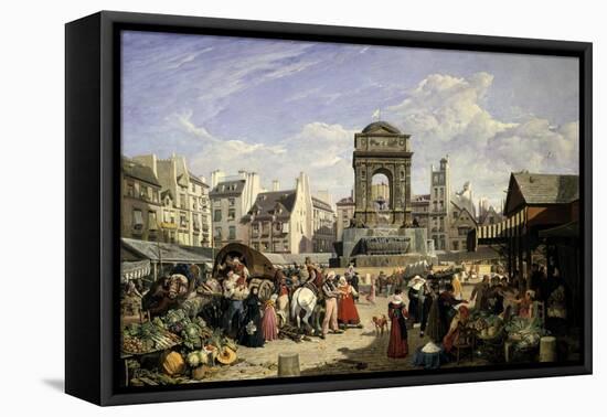 Market and Fountain of the Innocents, Paris, 1823-John James Chalon-Framed Premier Image Canvas