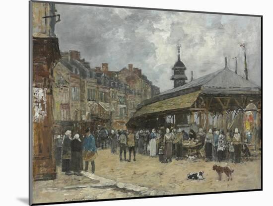 Market at Trouville; Marche a Trouville, 1878-Eugene Louis Boudin-Mounted Giclee Print
