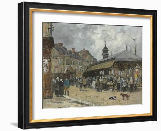 Market at Trouville; Marche a Trouville, 1878-Eugene Louis Boudin-Framed Giclee Print