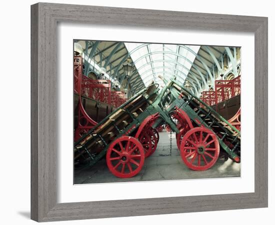 Market Barrows in Covent Garden Before Re-Development, London, England, United Kingdom-Adam Woolfitt-Framed Photographic Print