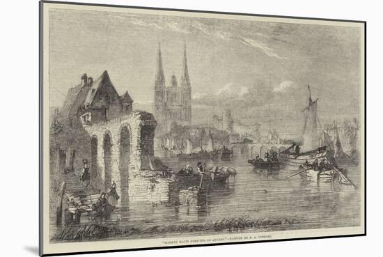 Market Boats Arriving at Angers-Edward Angelo Goodall-Mounted Giclee Print