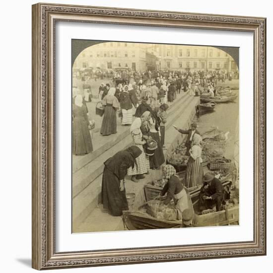 Market Boats, Helsinki, Finland-Underwood & Underwood-Framed Photographic Print