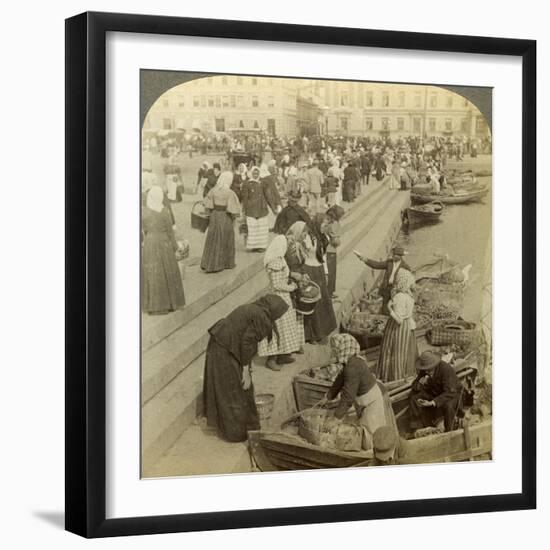 Market Boats, Helsinki, Finland-Underwood & Underwood-Framed Photographic Print