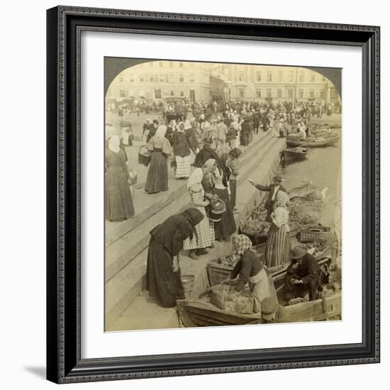 Market Boats, Helsinki, Finland-Underwood & Underwood-Framed Photographic Print