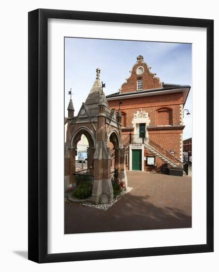 Market Cross and Shire Hall on Market Hill, Woodbridge, Suffolk, England, United Kingdom, Europe-Mark Sunderland-Framed Photographic Print