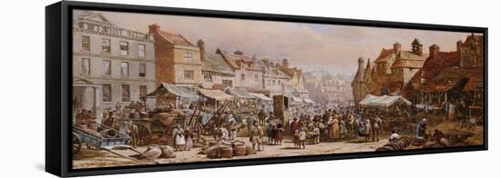 Market Day, Ashbourne, Near Derby-John Brett-Framed Premier Image Canvas