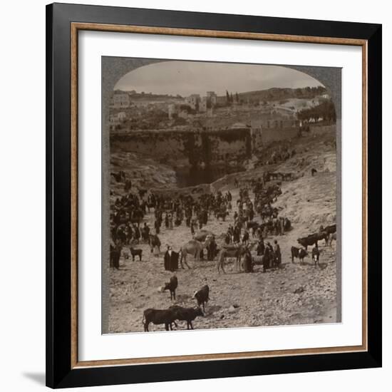'Market day at the Pool of Gihon', c1900-Unknown-Framed Photographic Print