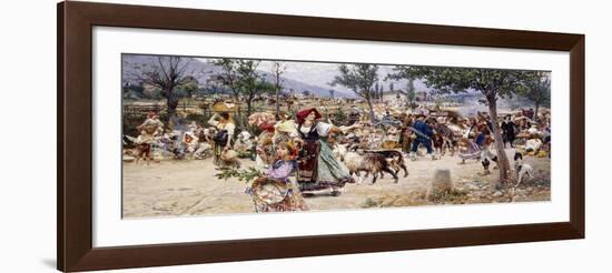 Market Day, Near Rome-Cesare Tiratelli-Framed Giclee Print