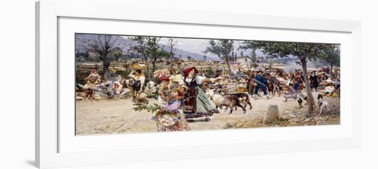 Market Day, Near Rome-Cesare Tiratelli-Framed Giclee Print