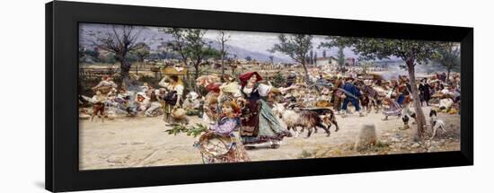 Market Day, Near Rome-Cesare Tiratelli-Framed Giclee Print