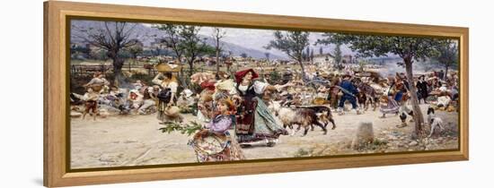 Market Day, Near Rome-Cesare Tiratelli-Framed Premier Image Canvas