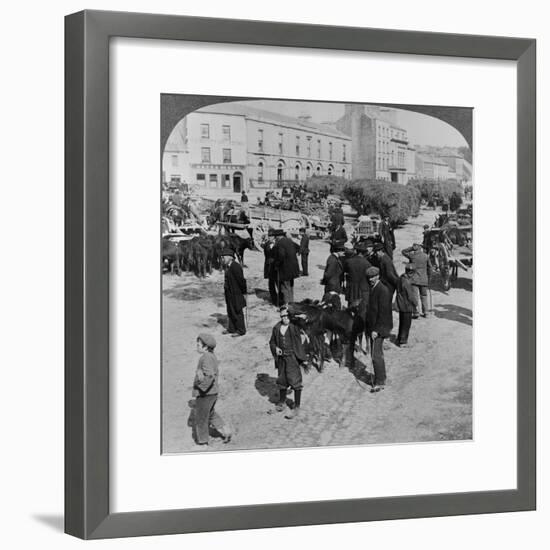 Market, Eyre Square, Galway, Ireland, C.1900-null-Framed Giclee Print