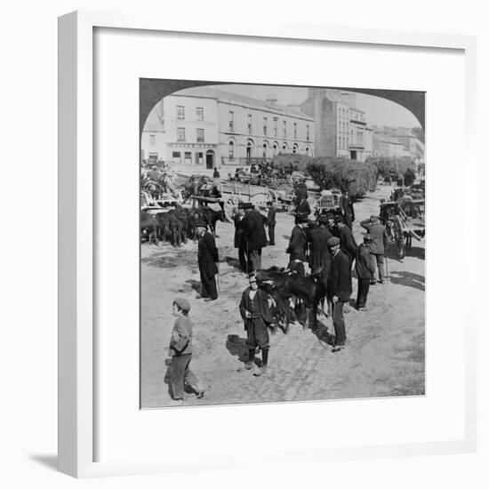 Market, Eyre Square, Galway, Ireland, C.1900-null-Framed Giclee Print