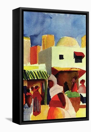 Market In Algiers-Auguste Macke-Framed Stretched Canvas