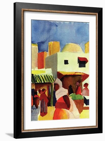 Market In Algiers-Auguste Macke-Framed Art Print