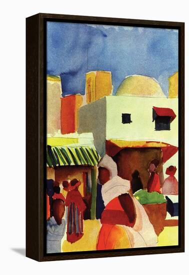 Market in Algiers-Auguste Macke-Framed Stretched Canvas