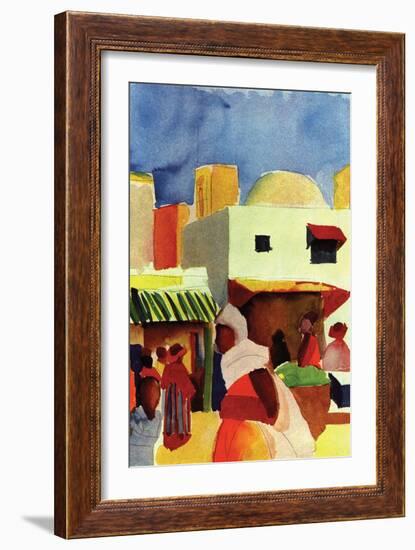 Market in Algiers-Auguste Macke-Framed Art Print