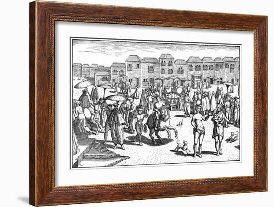 Market in Goa, India, 1599-null-Framed Giclee Print