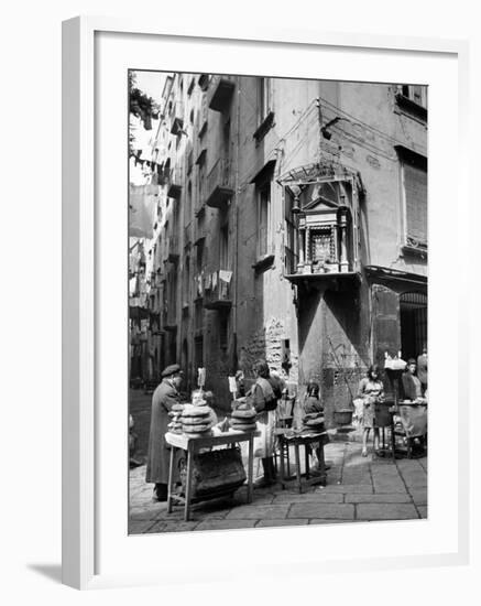 Market in Slums of Naples-Alfred Eisenstaedt-Framed Photographic Print