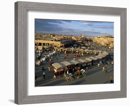 Market, Jemaa El-Fna, Marakech, Morocco-Bruno Morandi-Framed Photographic Print