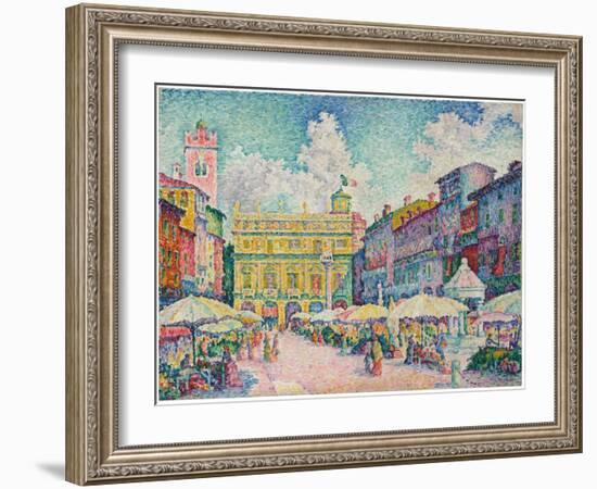 Market of Verona, 1909-Paul Signac-Framed Giclee Print