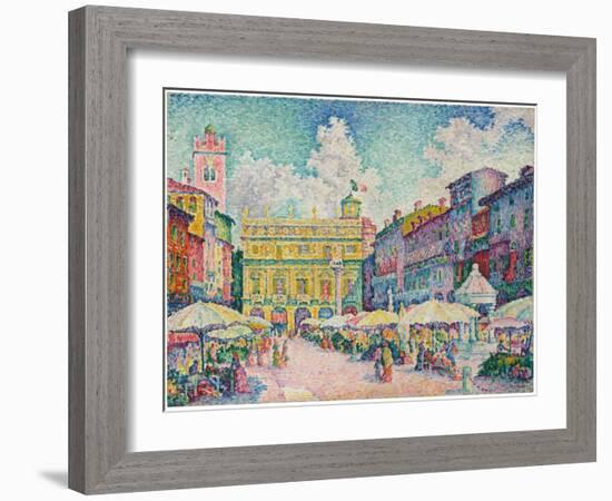 Market of Verona, 1909-Paul Signac-Framed Giclee Print