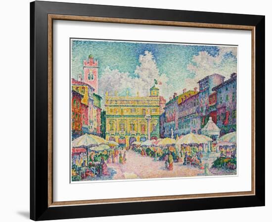 Market of Verona, 1909-Paul Signac-Framed Giclee Print