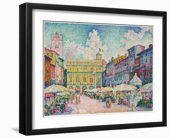 Market of Verona, 1909-Paul Signac-Framed Giclee Print