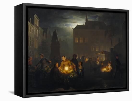 Market Place at Antwerp, 1843-Petrus van Schendel-Framed Premier Image Canvas