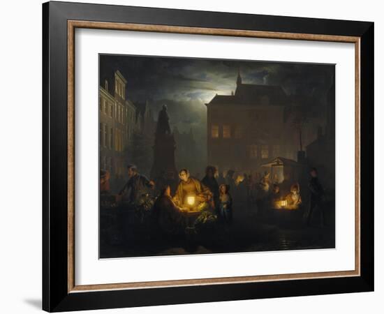 Market Place at Antwerp, 1843-Petrus van Schendel-Framed Giclee Print