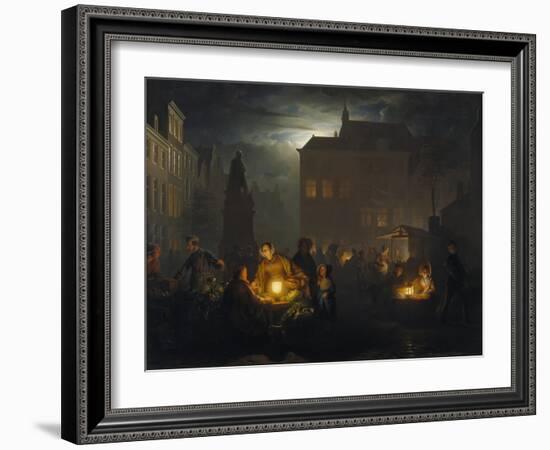 Market Place at Antwerp, 1843-Petrus van Schendel-Framed Giclee Print