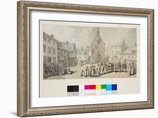 Market Place, Llanrwst, C.1797 (Pen & Black Ink and W/C on Paper)-Thomas Rowlandson-Framed Giclee Print