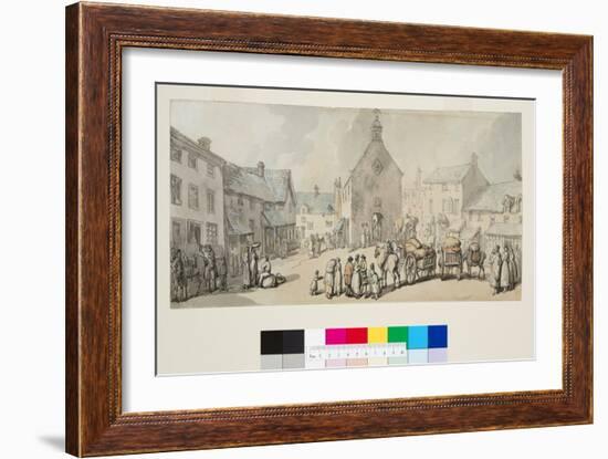 Market Place, Llanrwst, C.1797 (Pen & Black Ink and W/C on Paper)-Thomas Rowlandson-Framed Giclee Print