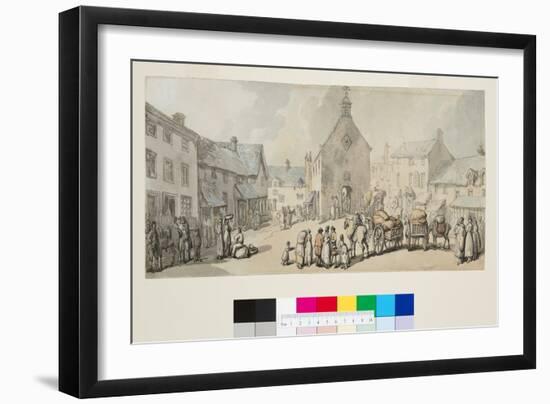 Market Place, Llanrwst, C.1797 (Pen & Black Ink and W/C on Paper)-Thomas Rowlandson-Framed Giclee Print