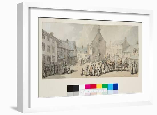 Market Place, Llanrwst, C.1797 (Pen & Black Ink and W/C on Paper)-Thomas Rowlandson-Framed Giclee Print