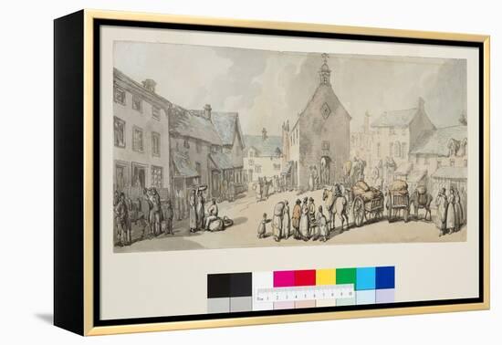 Market Place, Llanrwst, C.1797 (Pen & Black Ink and W/C on Paper)-Thomas Rowlandson-Framed Premier Image Canvas