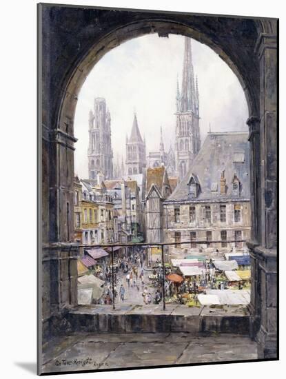 Market Place, Rouen, (Oil on Canvas)-Louis Aston Knight-Mounted Giclee Print