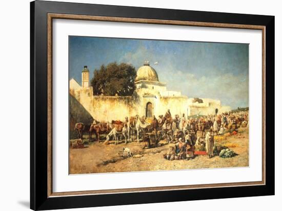 Market Scene at Mogador, 1881-Edwin Lord Weeks-Framed Giclee Print