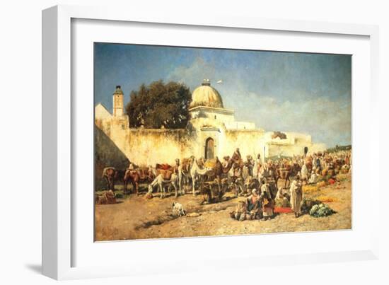 Market Scene at Mogador, 1881-Edwin Lord Weeks-Framed Giclee Print